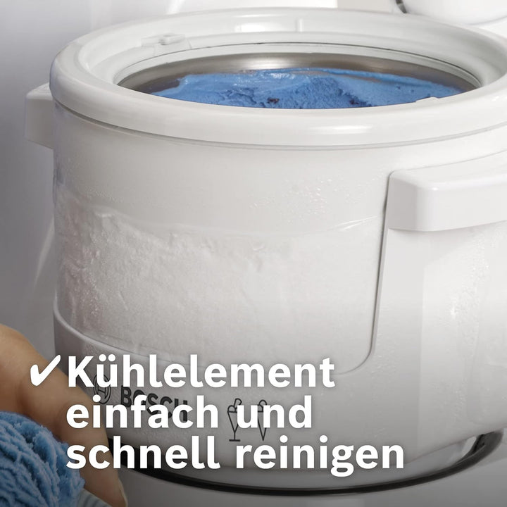 Bosch Eisbereiter MUZ4EB1, 550ml, selbstgemachtes Eis, Sorbet und Frozen Yoghurt, passend für Bosch