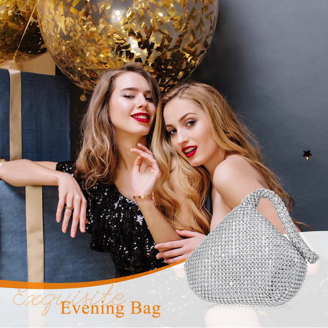 CORIOS Dreieckige Abendtasche Damen Unterarmtasche Shiny Strass Handtasche Diamant Clutch Bag Klein