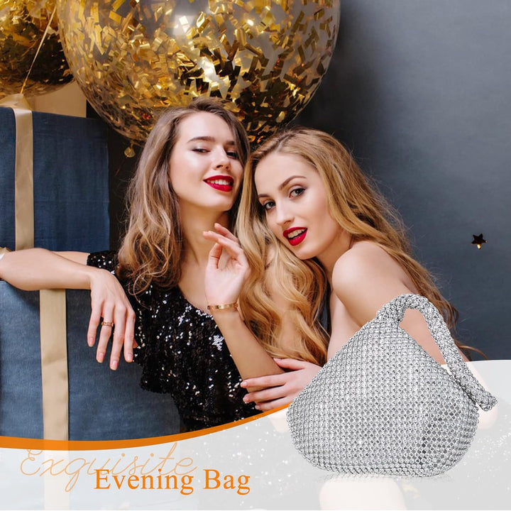 CORIOS Dreieckige Abendtasche Damen Unterarmtasche Shiny Strass Handtasche Diamant Clutch Bag Klein