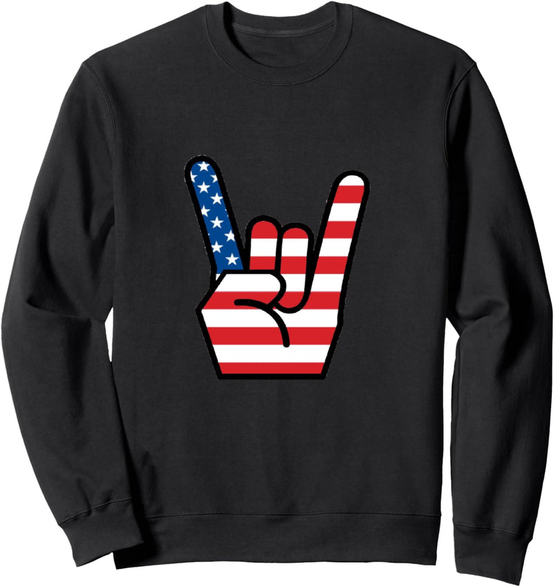 Handschild der Hörner Amerikanische Flagge Sweatshirt