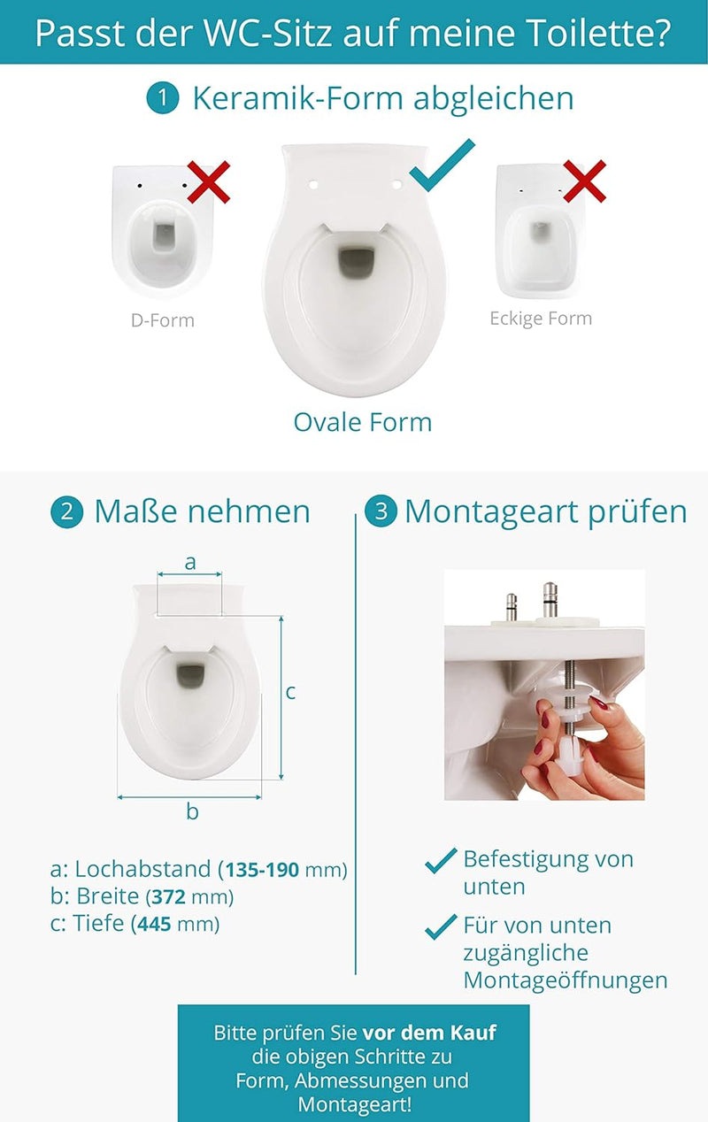 Calmwaters® WC Sitz mit Absenkautomatik Modern Wellness, Toilettensitz Holz gekalkt, Holzkern Klodec