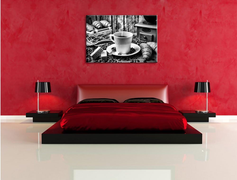Pixxprint heisser aufgebrühter Kaffee als Leinwandbild/Grösse: 100x70 / Wandbild/Kunstdruck/fertig b