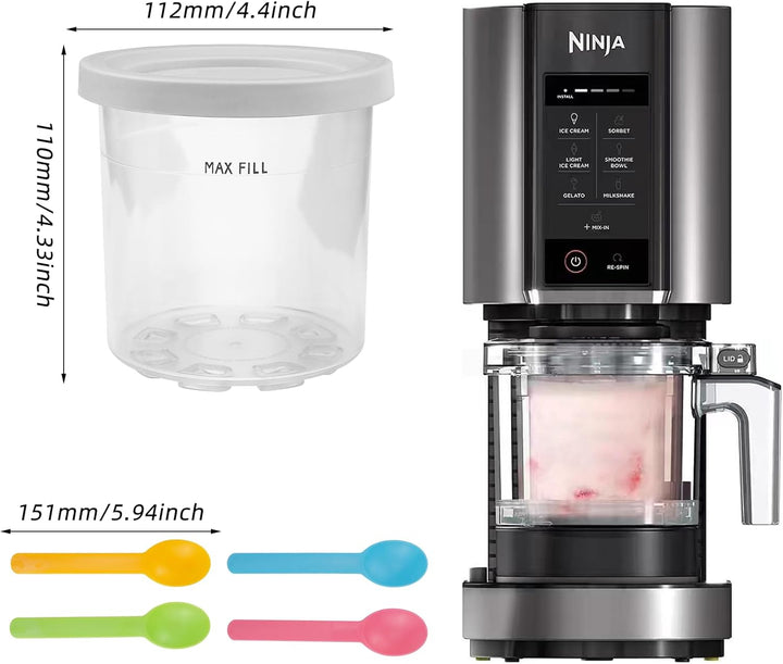 4 Stück Creami Behälter für die Ninja Creami Eismaschine Creami Behälter for Ninja Creamy Eismaschin