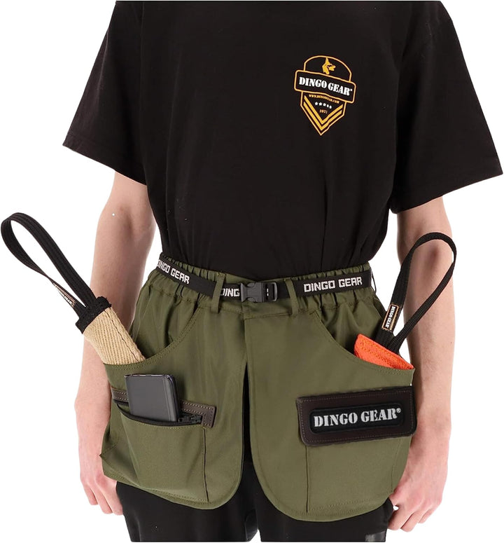 Dingo Gear Trainingsgürtel Arbeitskirt Schutzbekleidung Agility Trainer Helfer Ipo Sporthund XL Grün