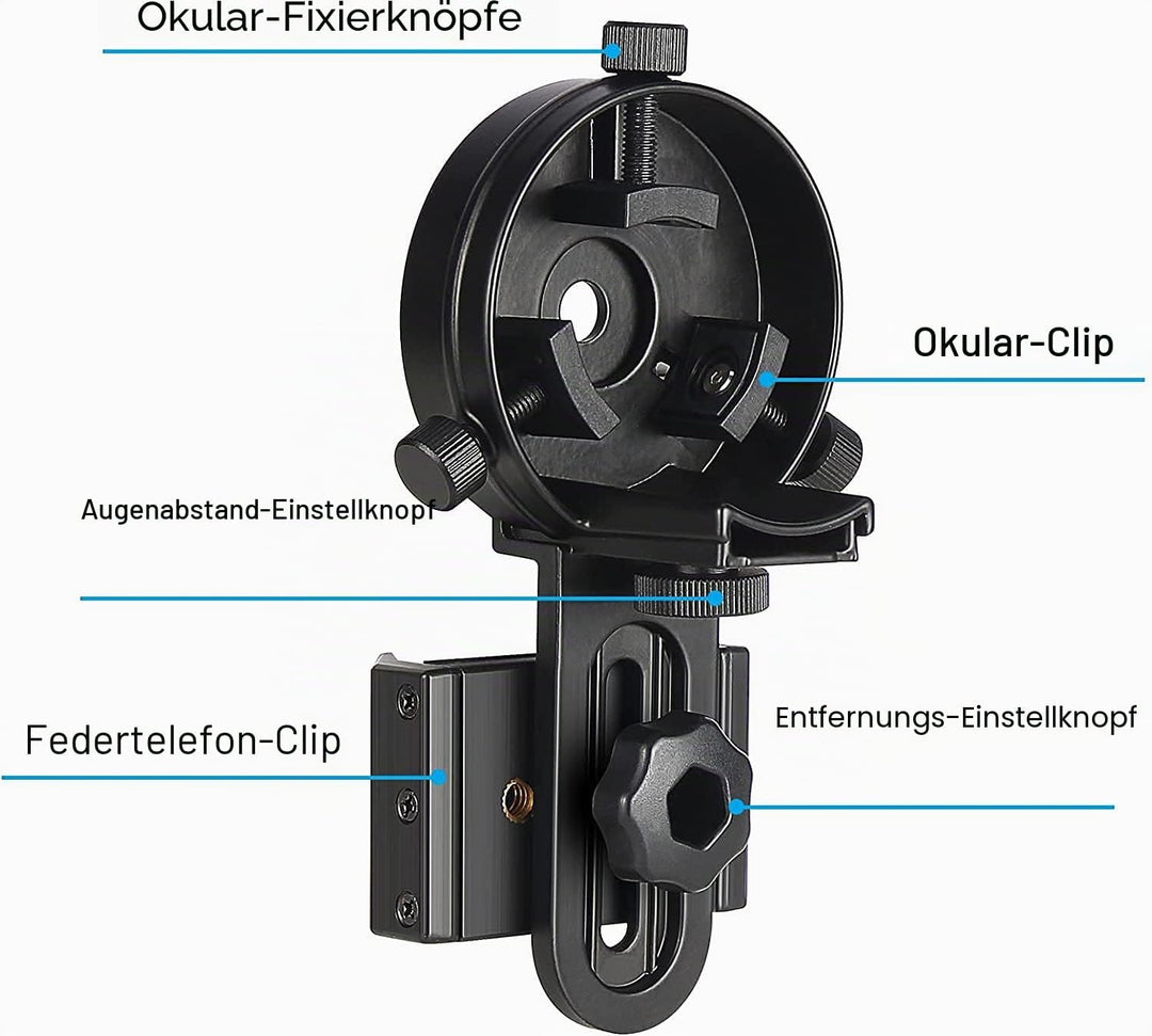 SOLOMARK Handy-Adapter - Fotografie-Adapterhalterung, funktioniert mit Ferngläsern, Monokularen, Spe