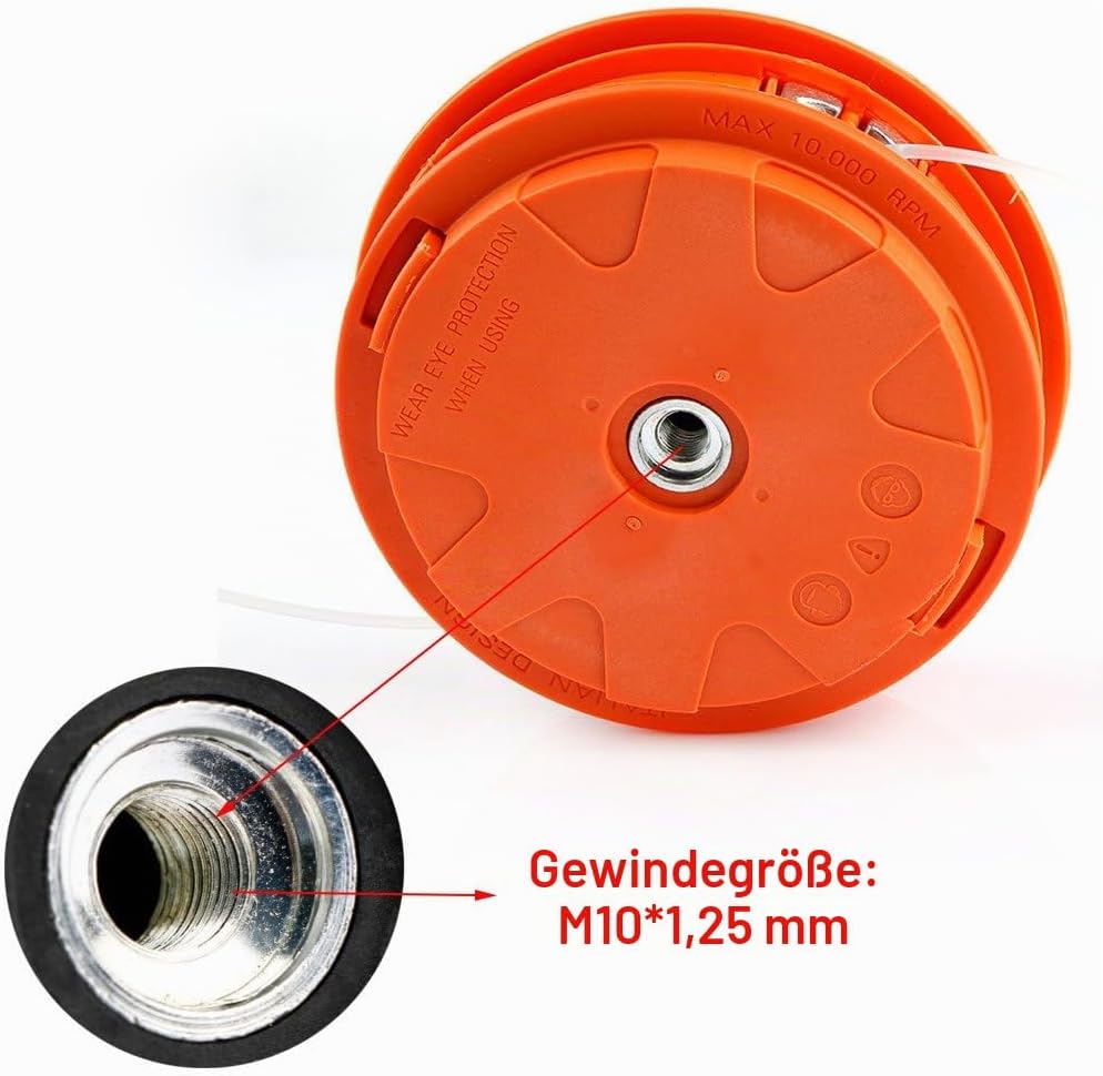 Fadenkopf Easy Load Mähkopf Fadenspule Motorsense Freischneider Rasentrimmer M10x1,25mm