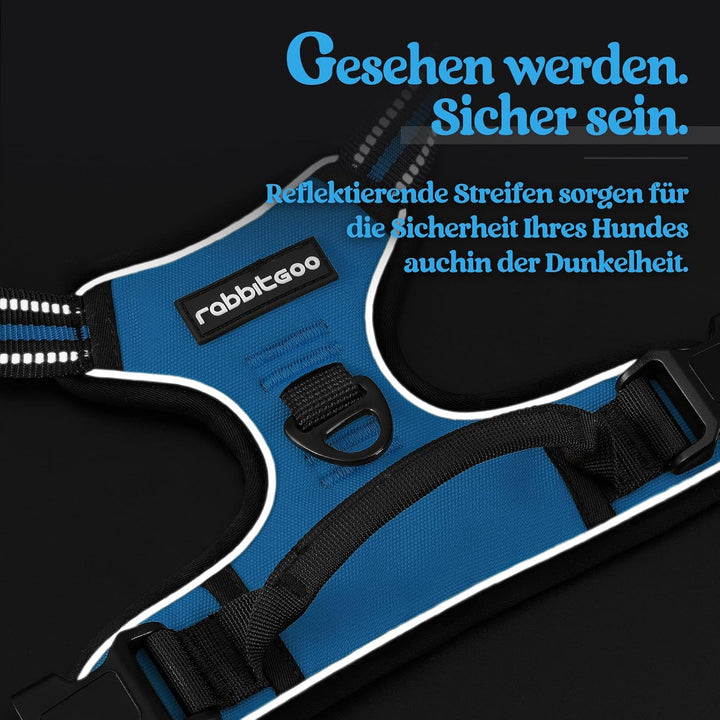 rabbitgoo Hundegeschirr Mittelgrosse Hunde, Anti Zug Geschirr mit Kontrolle, No Pull Verstellbar Hun