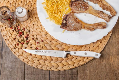 Arcos Serie Riviera Blanc - Steakmesser - Klinge aus Nitrum geschmiedetem Edelstahl 130 mm - HandGri