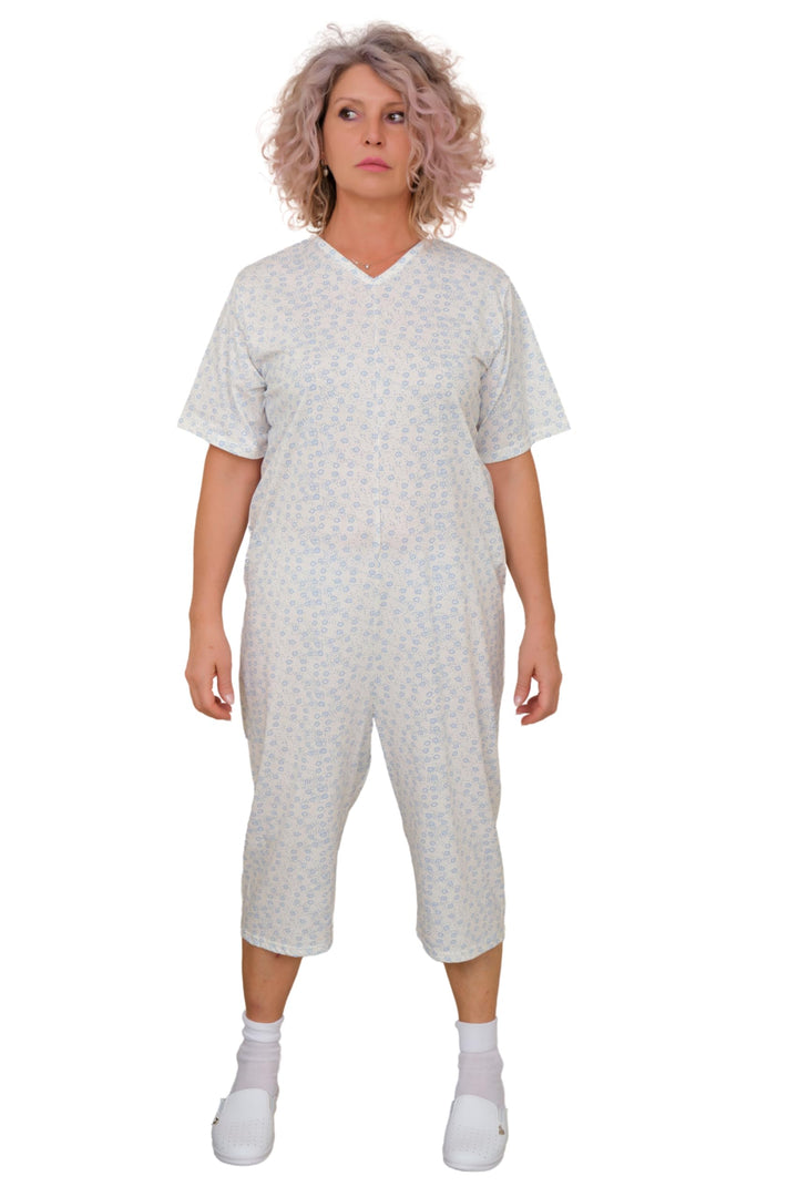 FERRUCCI COMFORT Inkontinenz-Pyjama mit Reissverschluss am Rücken - 9012/5 - Für ältere Menschen, Al
