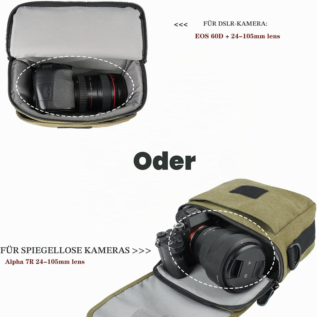 Besfoto Kameratasche SLR spiegellose Kamera kleine Umhängetasche Fotografie Tasche Abdeckung wasserd