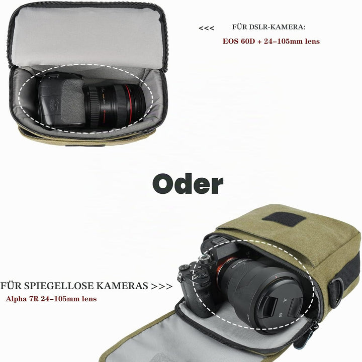 Besfoto Kameratasche SLR spiegellose Kamera kleine Umhängetasche Fotografie Tasche Abdeckung wasserd