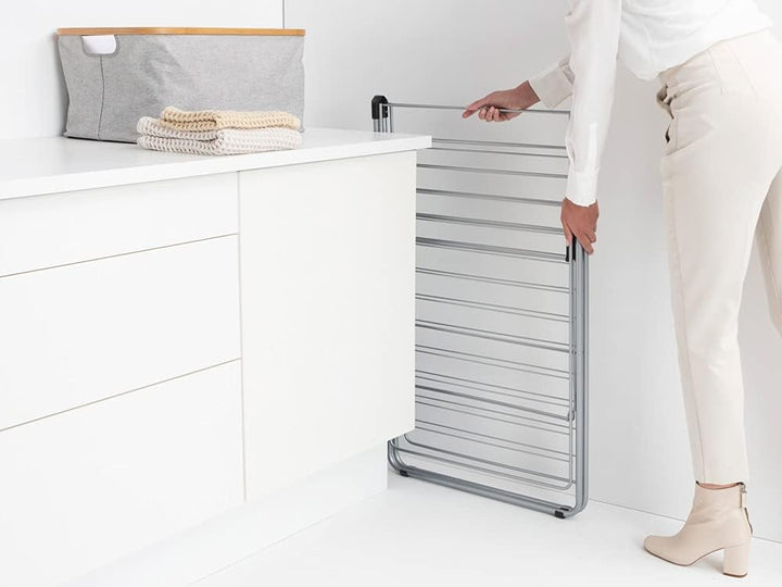 Brabantia HangOn Wäscheständer, Metallic Grey, 25 m 25 m without Rod Metallic Grey, 25 m without Rod