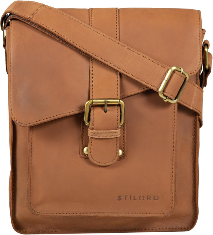 STILORD 'Lukas' Umhängetasche Herren Leder mittelgross Vintage iPad Ledertasche 10,1 Zoll Tablettasc