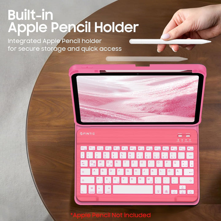 FINTIE Hülle mit Tastatur für iPad A16 11 Generation/10 Gen (11/10.9 Zoll, 2025/2022), 7-farbige Hin