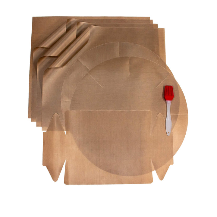 Dauerbackfolie für Backofen (8er Set) meiba, Backpapier wiederverwendbar, Backmatte rund, Dauerbackf