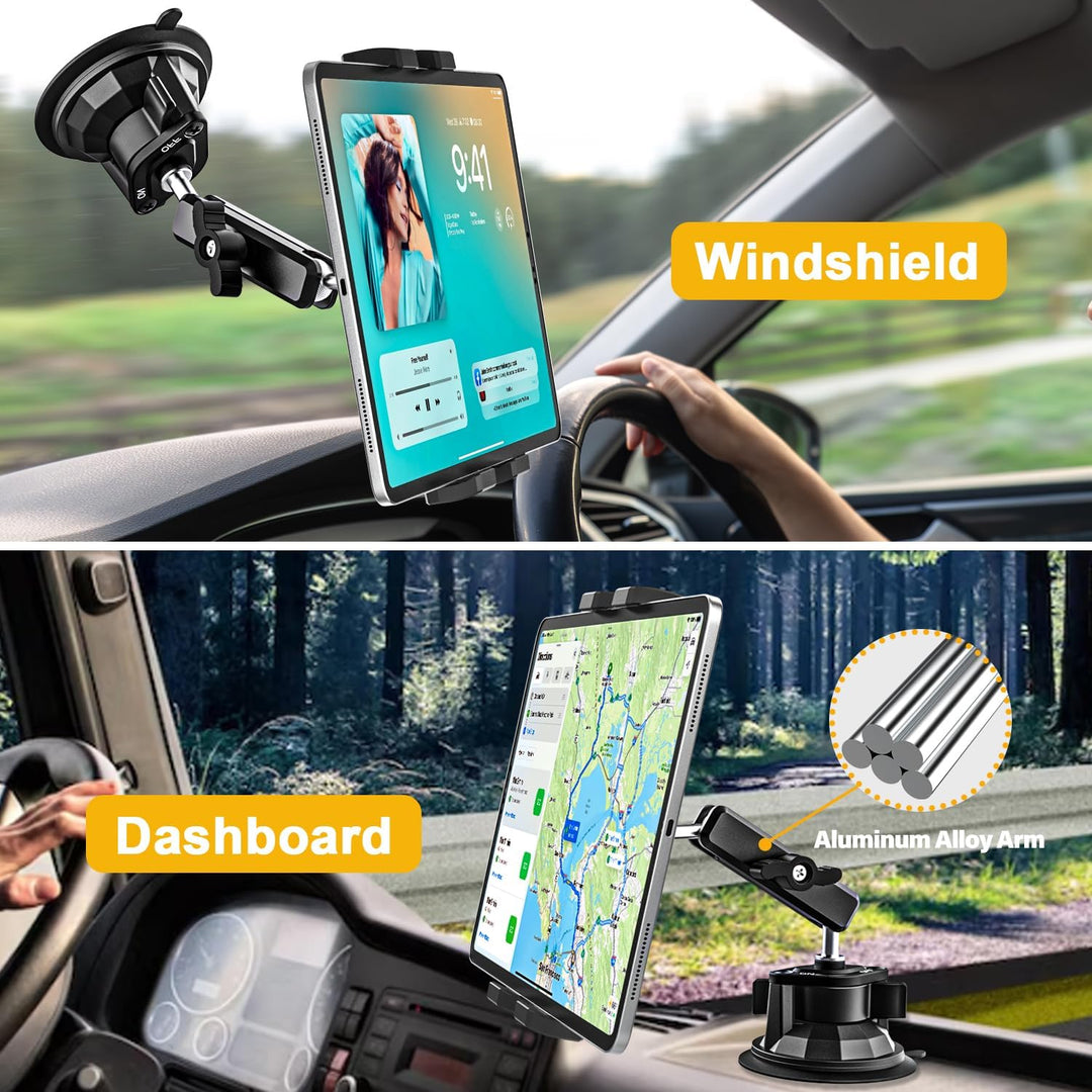 Robust Auto Tablet Halterung Starkem Saugnapf - Tablet Autohalterung Vorne, Armaturenbrett Windschut