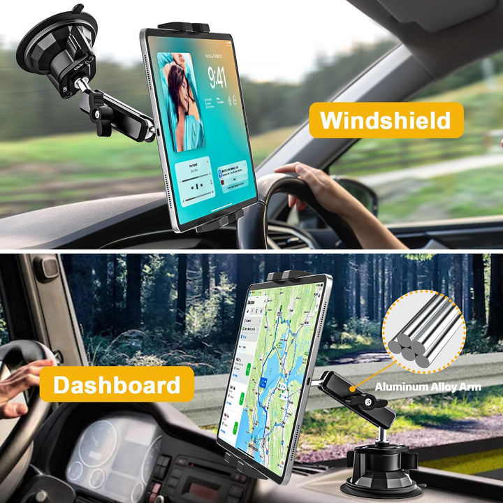 Robust Auto Tablet Halterung Starkem Saugnapf - Tablet Autohalterung Vorne, Armaturenbrett Windschut