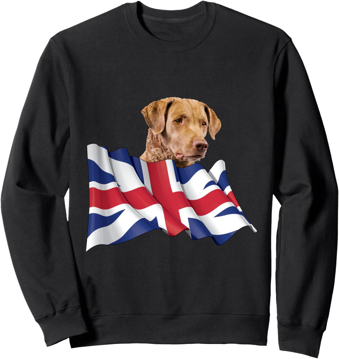 Union Jack Flag Dog Chesapeake Bay Retriever Sweatshirt