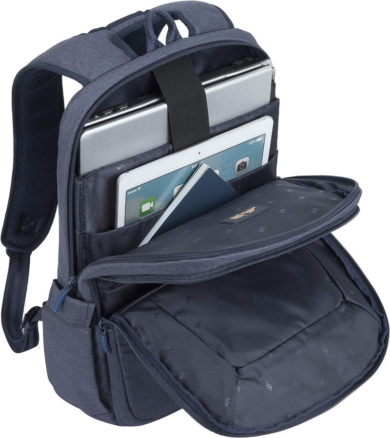 Rivacase wasserfester Laptop-Rucksack mit einem Fach für Notebook bis 15,6 Zoll und Tablet bis 10,1