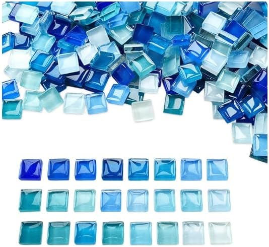 1100 Stück Mosaiksteine zum Basteln, 1kg Kristall Mosaik Bastelset, 1x1 CM Bunte Steine Mosaikfliese