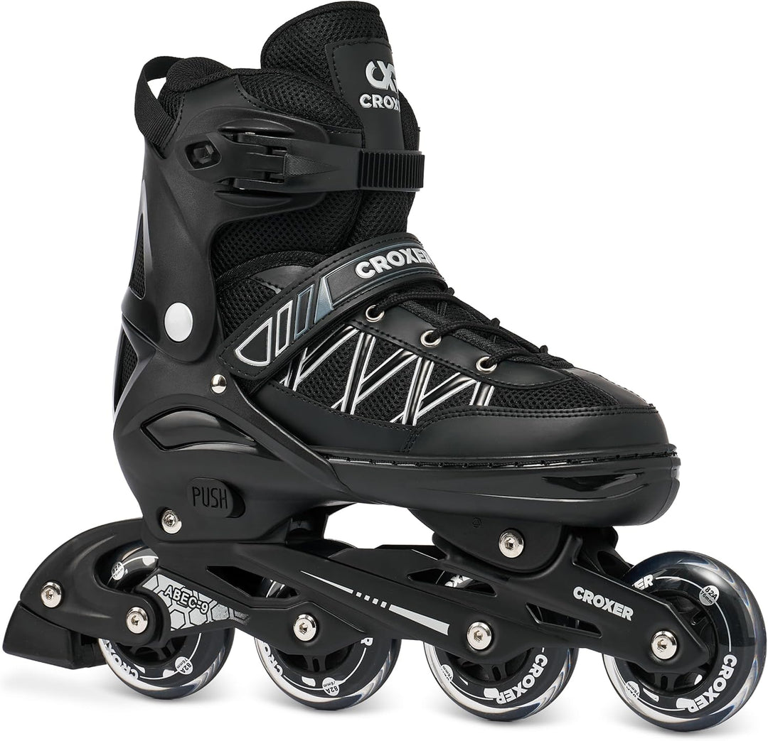 Croxer Verstellbare 2in1 Inlineskates-Schlittschuhe Torch - 76mm PU Rollen, Gummi-Härte 82A, ABEC-9