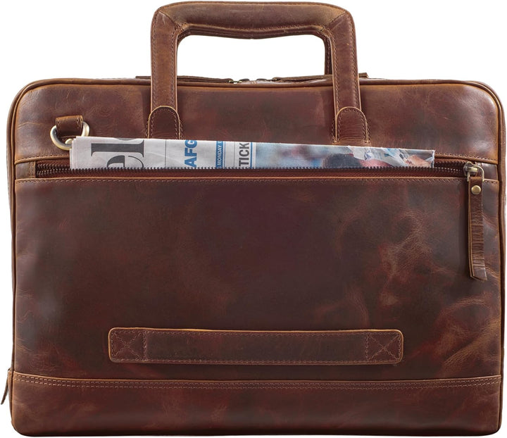 STILORD 'Pierce' Laptoptasche mit Griff Leder Aktentasche 15 Zoll Vintage Dokumententasche A4 Busine