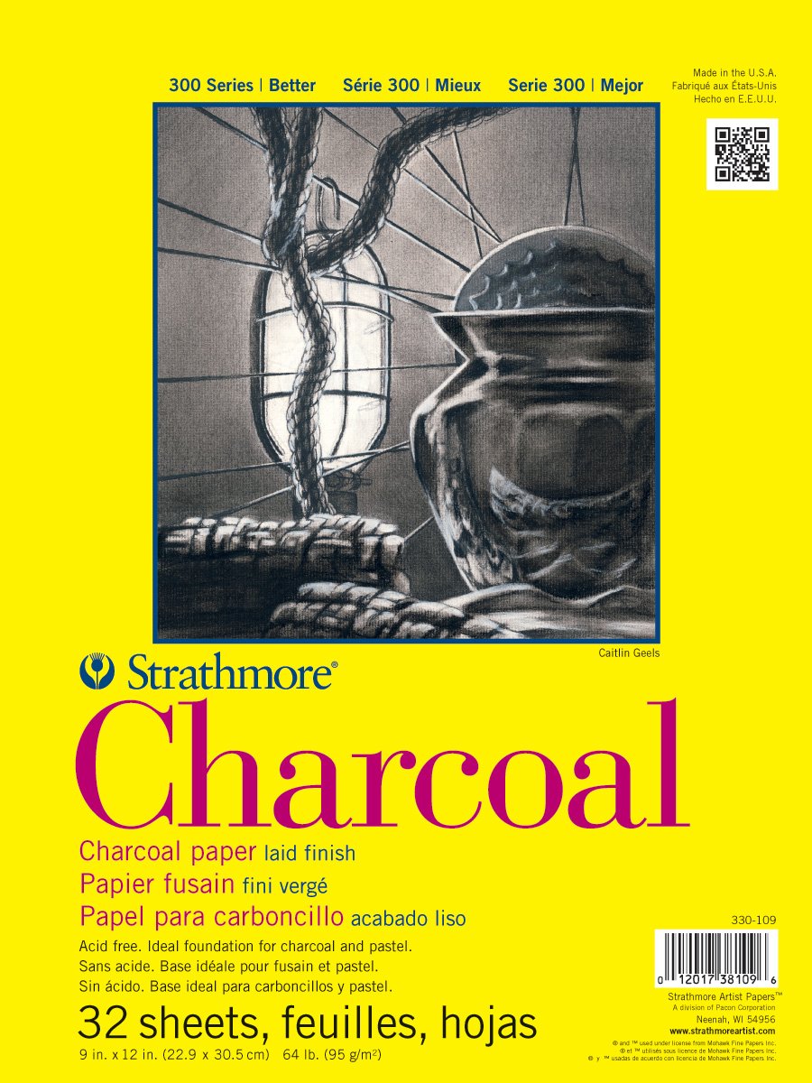 Strathmore 300 Series Charcoal Pad White, 11"x17" Glue Bound, 32 Sheets 11"x17" 32 Blätter, 11"x17"