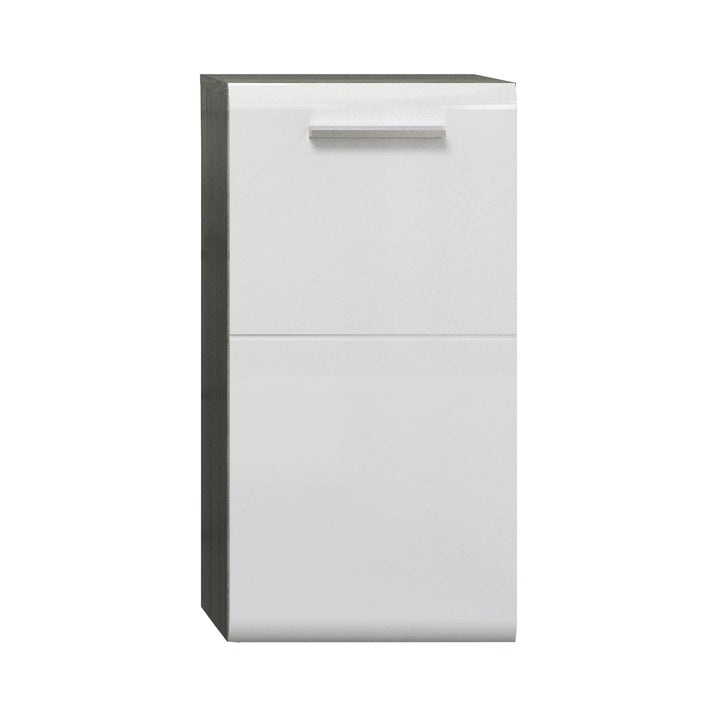 trendteam smart living - Riva - Kommode - Weiss Hochglanz/Grau - Hängeunterschrank mit abgerundeter