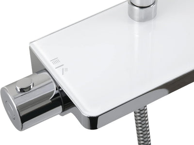 'aquaSu® Duschsystem Oblivio mit Thermostat-Armatur | Handbrause: 3-strahlig | Kopfbrause: 1-strahli