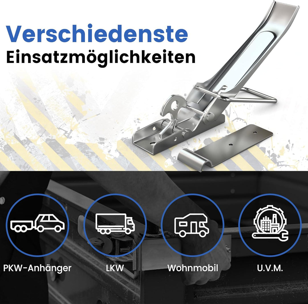 NTG Exzenterverschluss mit Befestigungsplatte | 210 mm | verzinkt und Witterungsbeständig | Anhänger