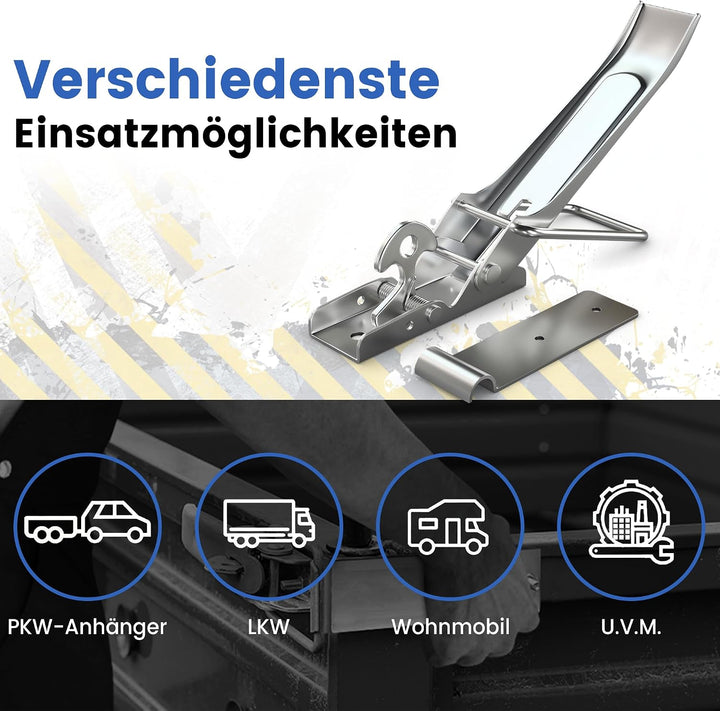 NTG Exzenterverschluss mit Befestigungsplatte | 210 mm | verzinkt und Witterungsbeständig | Anhänger