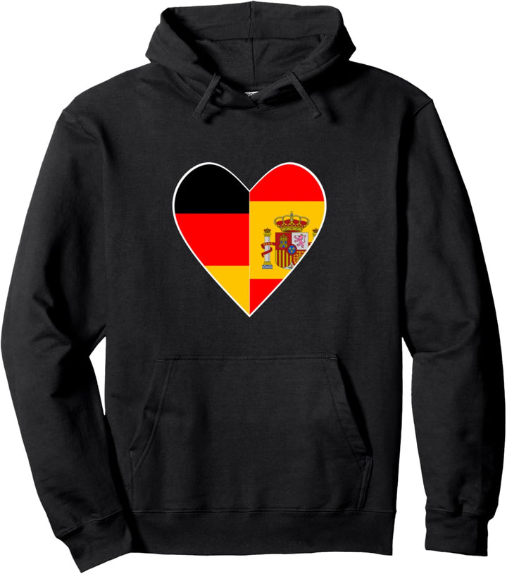 Nationalität & Freundschaft - Deutsch und Spanisch - Herz Pullover Hoodie