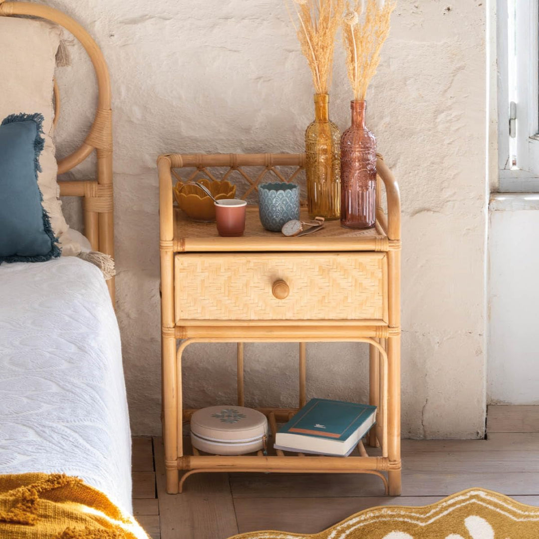 Nachttisch Aoni - Rattan - Beige - Atmosphera créateur d'intérieur cm Rattan, cm Rattan