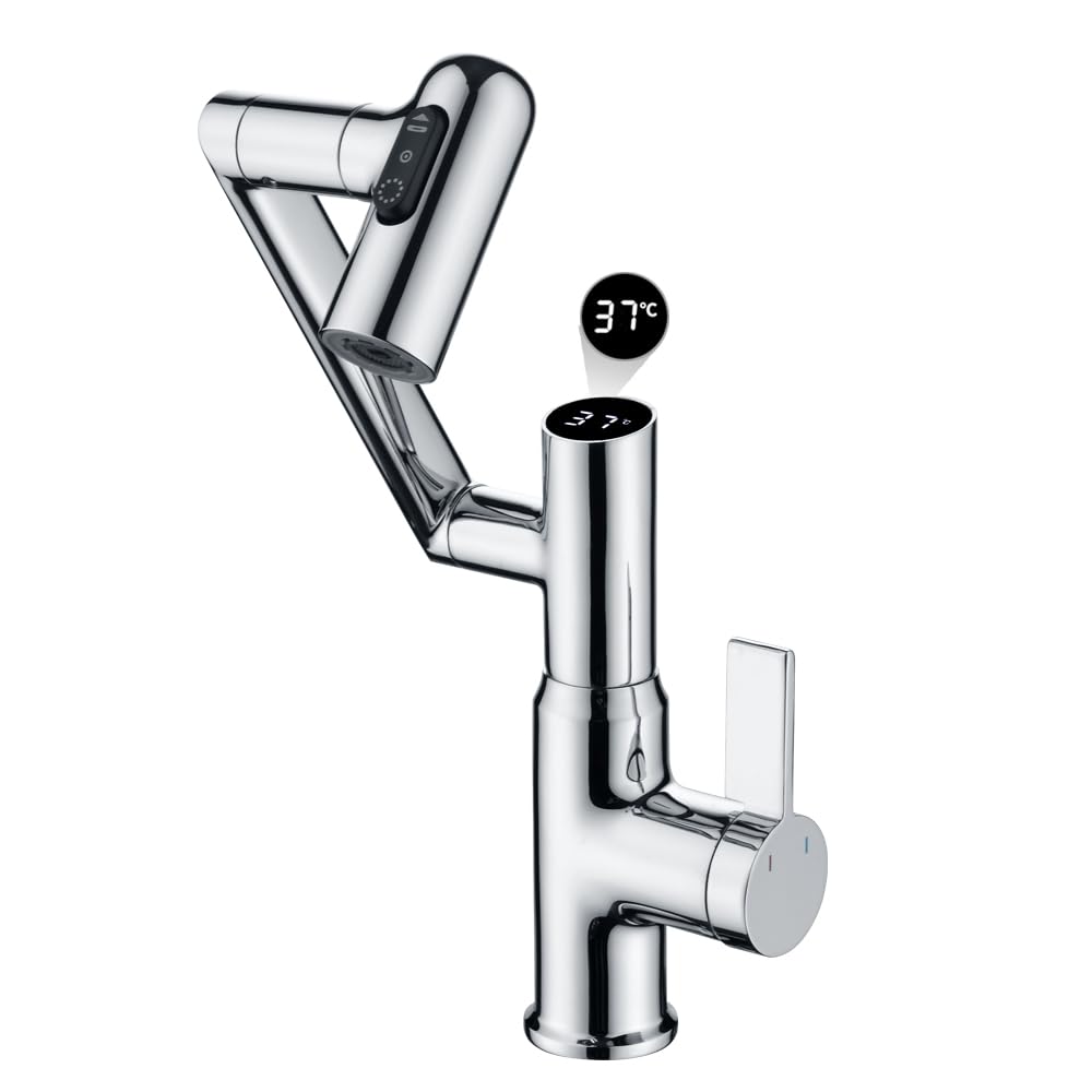Smart Temperature Bathroom Wasserhahn, Einhebel-Badezimmer-Wasserhahn, Waschbeckenarmatur, Küchenarm