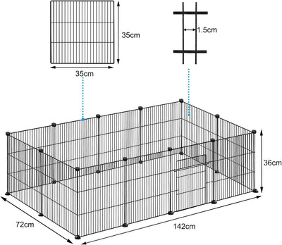 YRHome Freigehege Gittergehege für Kaninchen Hasen Meerschweinchen Käfig Gehege Kleintierkäfig inkl.