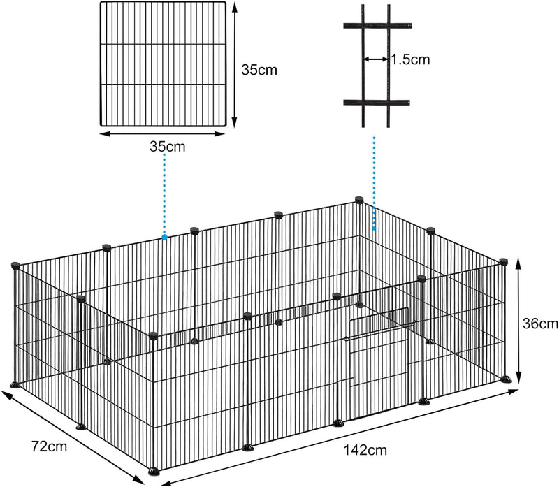 YRHome Freigehege Gittergehege für Kaninchen Hasen Meerschweinchen Käfig Gehege Kleintierkäfig inkl.