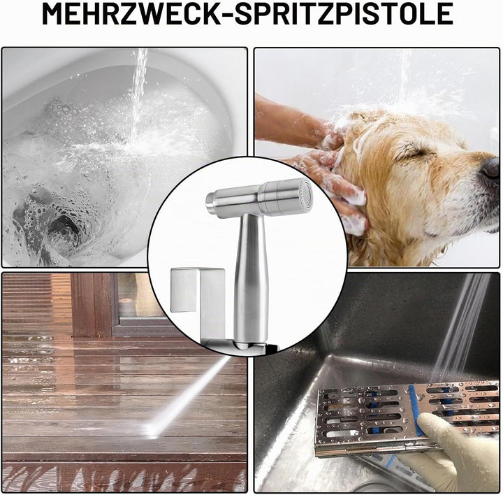 Bidet Edelstahl Handbrause, handgehaltenes Bidet-Toilettensprühgerät mit Dual-Modus (Jet/Stream) ， m