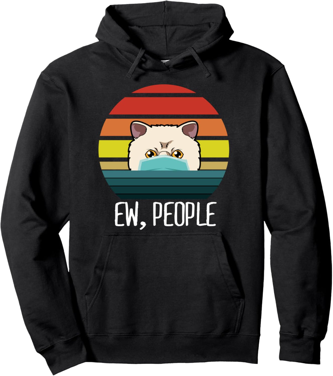 Ew Menschen Exotische Kurzhaar-Katze Retro Vintage Katze Mam Pullover Hoodie
