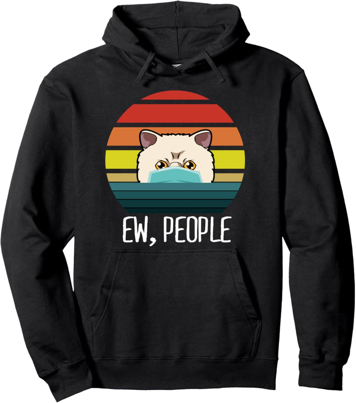 Ew Menschen Exotische Kurzhaar-Katze Retro Vintage Katze Mam Pullover Hoodie