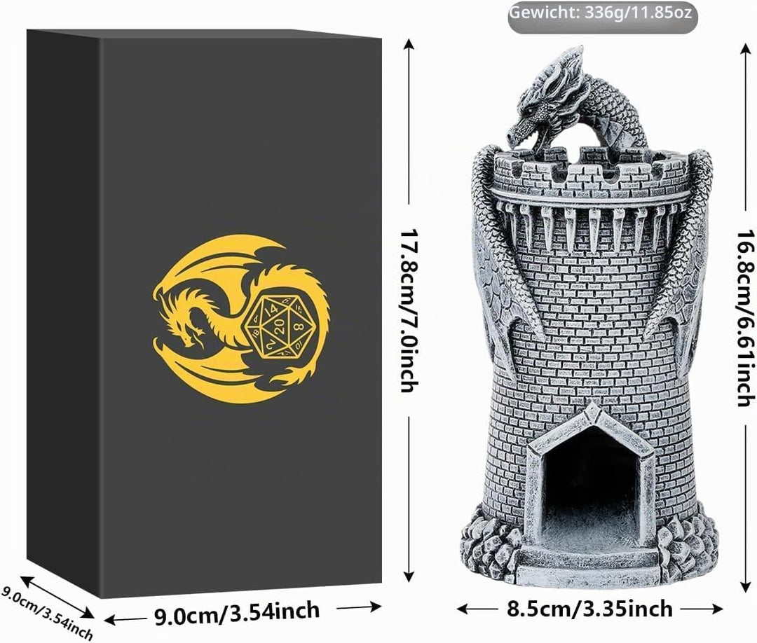 Dragon Climb Castle Würfelturm aus Kunstharz, Geschenkset mit Box