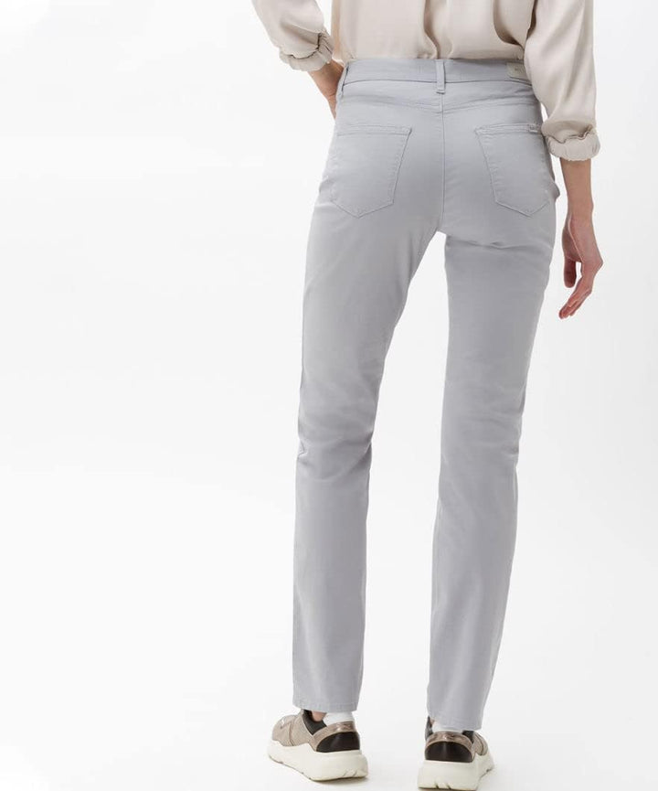 BRAX Damen Style Carola Five-Pocket Wertigem Baumwollsatin Hose 38W / 32L Grey Melange, 38W / 32L Gr
