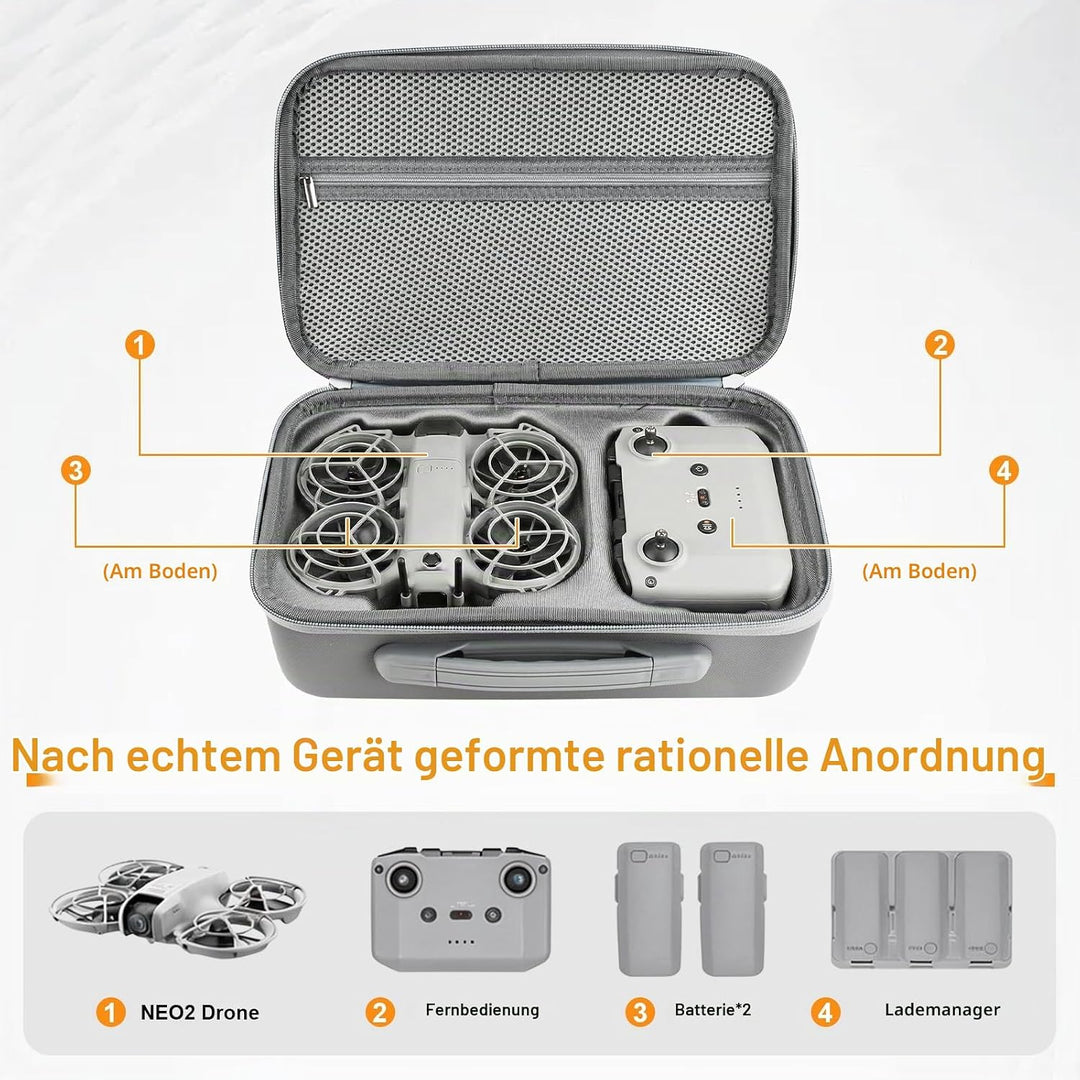 Tasche Kompatibel mit DJI Neo 2, PU Tragetasche Case mit Schultergurt, Leichte Schutztasche Aufbewah