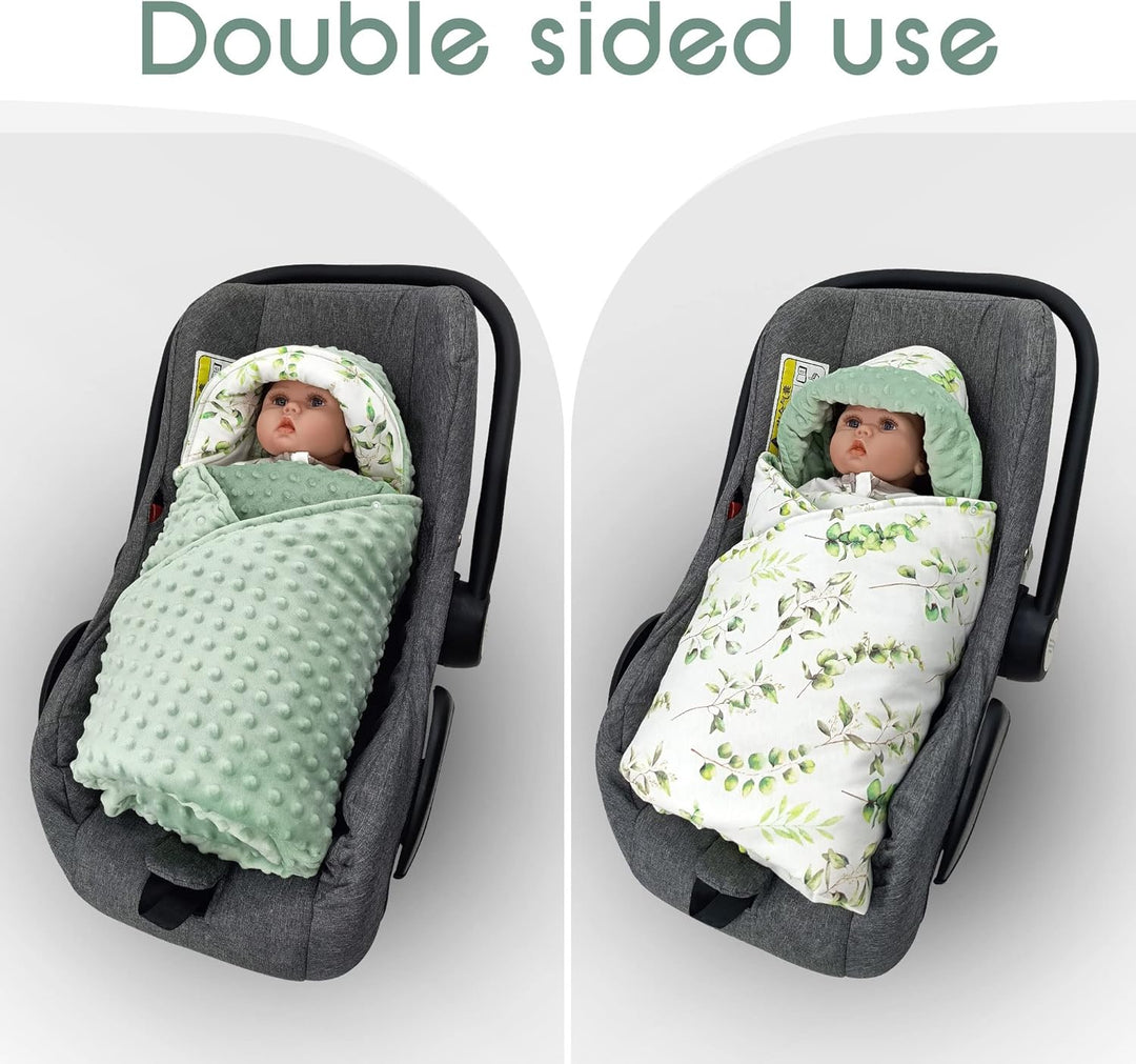 Miracle Baby Einschlagdecke Babyschale Winter Universal Kuscheldecke 90x90cm für Buggy Kinderwagen (