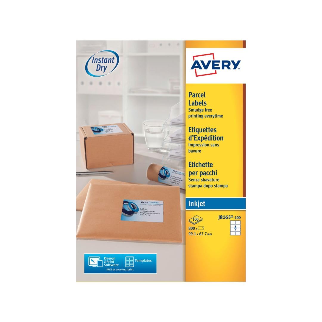 AVERY Zweckform schnelltrocknende Adressetiketten für Tintenstrahldrucker 8 pro Blatt 99,1 x 67,7 mm