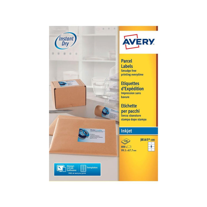 AVERY Zweckform schnelltrocknende Adressetiketten für Tintenstrahldrucker 8 pro Blatt 99,1 x 67,7 mm