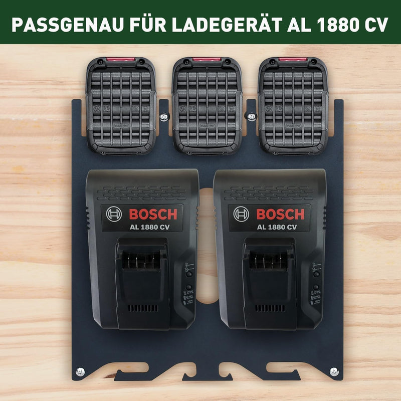 TOPOWN 3in1 Wandhalterung für Bosch (Home & Garden) Ladegeräte, AL1880 CV und AL1830 CV for Bosch Ak