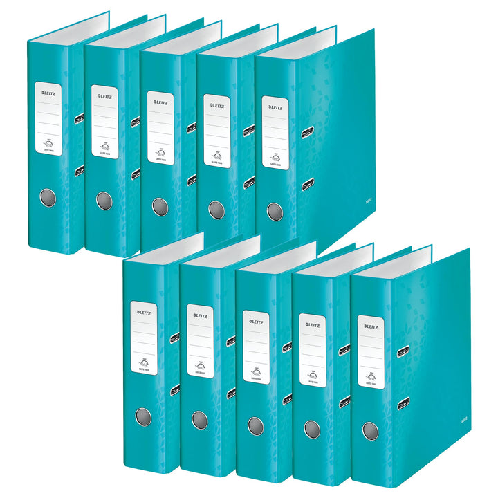 Leitz Wow 1005 A4 80mm Lever Arch File - Ice Blue (Pack of 10) , Design kann variieren