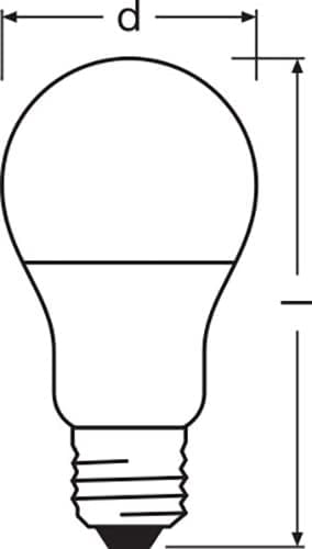 Osram LED Base Classic A, in Kolbenform mit E27-Sockel, Nicht Dimmbar, Ersetzt 60 Watt, Matt, Warmwe