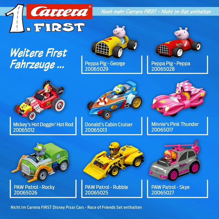 Carrera FIRST Disney Pixar Cars Rennbahn Set | Race of Friends | Batteriebetriebene Rennstrecke | Ab