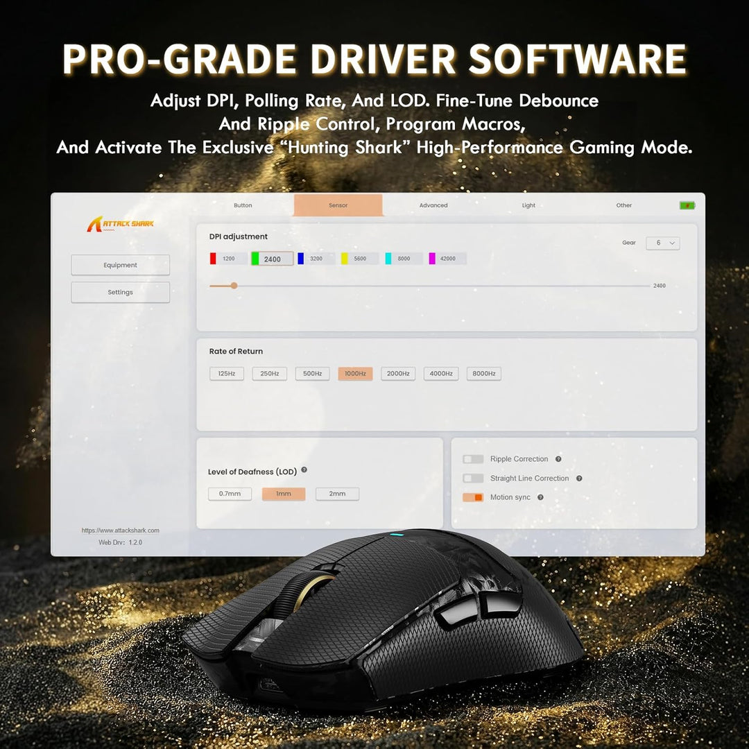 ATTACK SHARK X11 Ultra Kabellose Gaming-Maus mit C06 Ultra LED-Kabel, Carbonfaser-Verbundgehäuse, 54